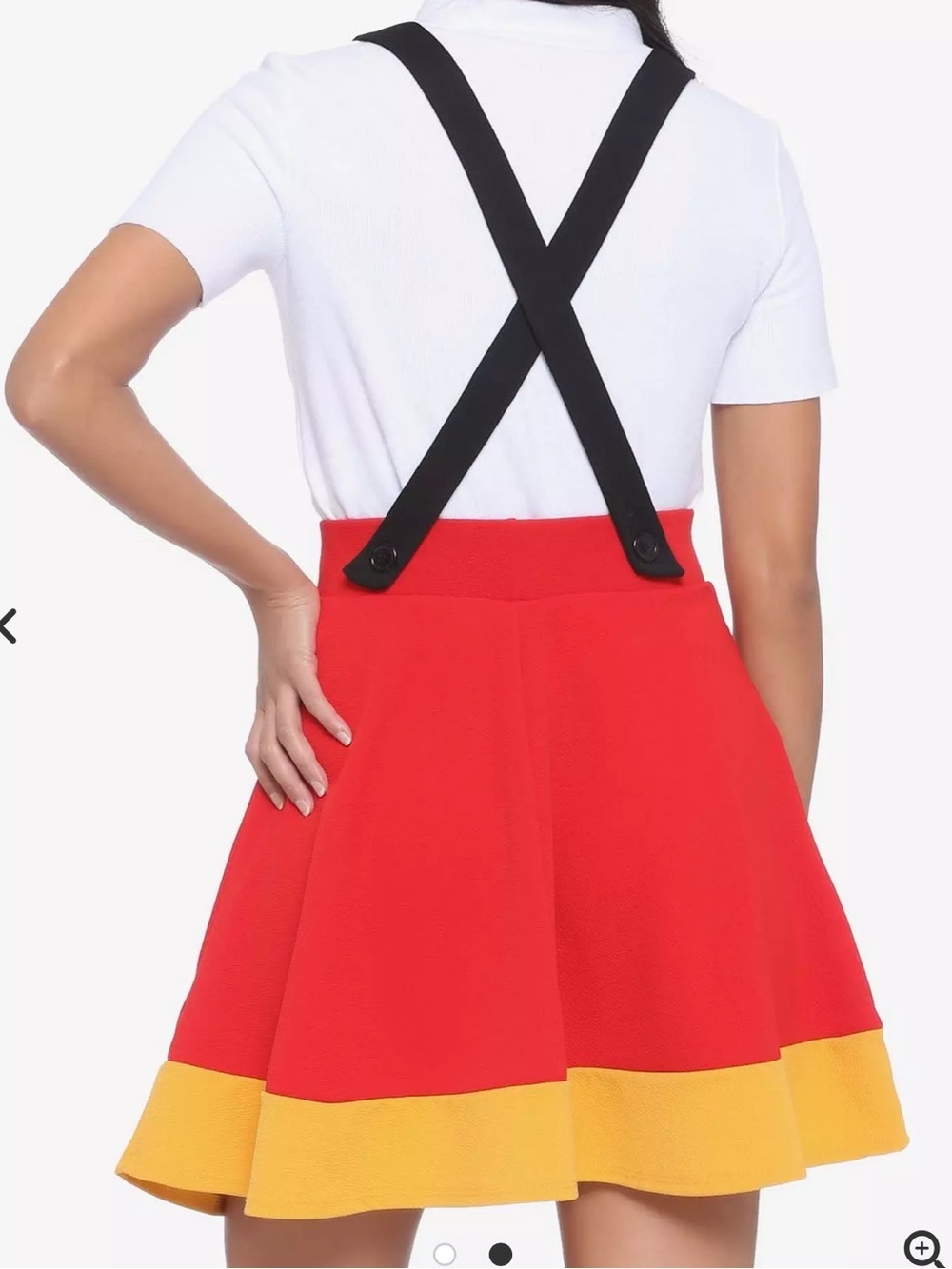 Disney Hot Topic Mickey Mouse Skirt Suspenders Adjustable Size Medium Adorable - Picture 5 of 9
